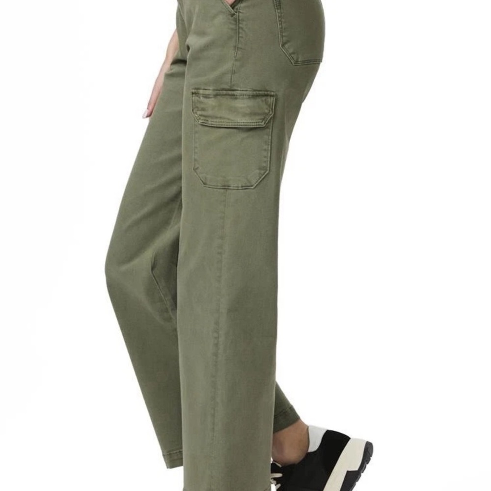 PAIGE Women's Carly Cargo Wide Leg Vintage Ivy Green Jeans Size 31 - Picture 2 of 11